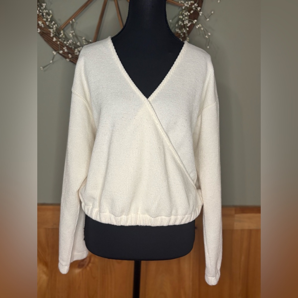 Madewell Cream V-Neck Women's Sweater